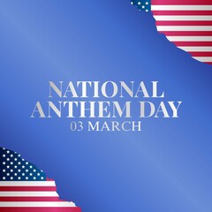 vector graphic of national anthem day good for national anthem day celebration. flat design. flyer design.flat illustration. - obrazy, fototapety, plakaty