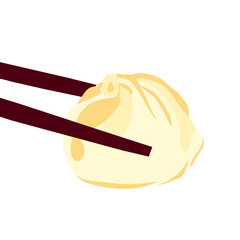 Cute cartoon drawing of dim sum doodle. Traditional Chinese dumplings. Illustration of the Kawaii Asian food vector.