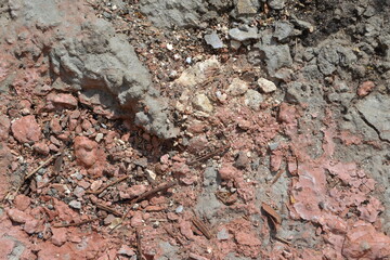 stony red soil in the quarry for the background