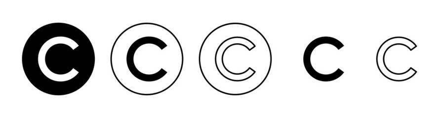 Copyright icons set. copyright sign and symbol