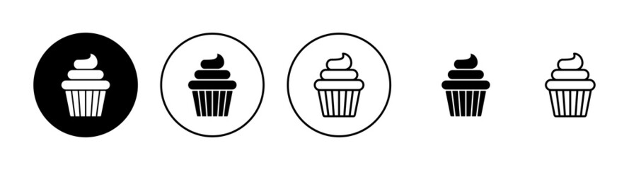Cup cake icons set. Cup cake sign and symbol