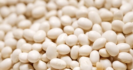 Closeup photo of natural dried beans rotating