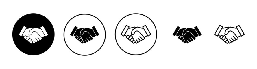 Handshake icons set. business handshake sign and symbol. contact agreement