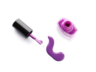 Nail polish bottle on white background