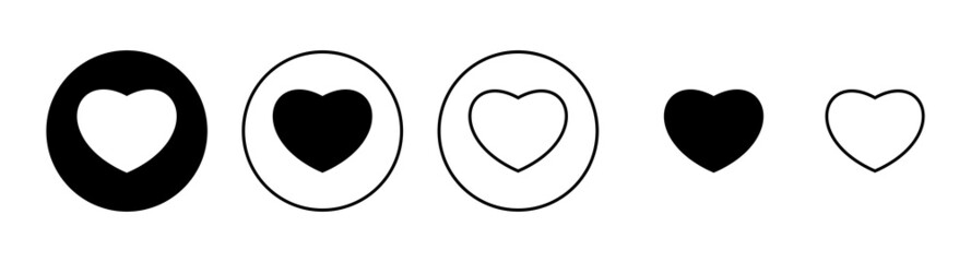 Love icons set. Heart sign and symbol. Like icon vector.