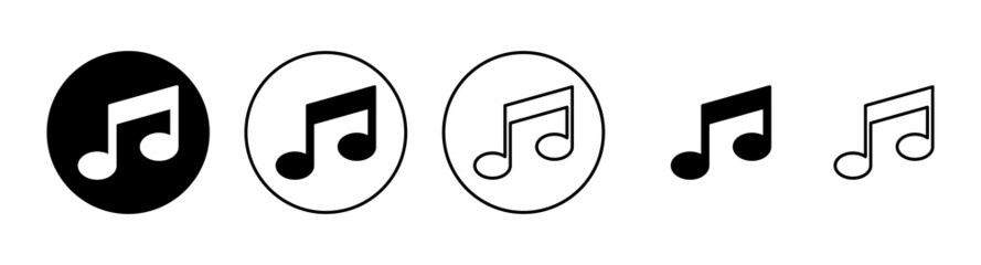 Music icons set. note music sign and symbol