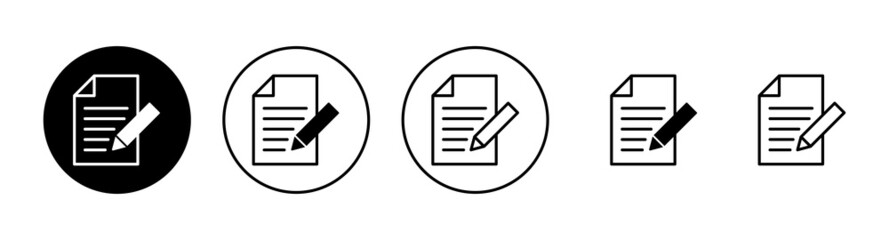 Note icons set. notepad sign and symbol