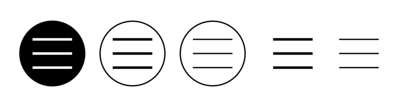 Menu Icons Set. Web Menu Sign And Symbol. Hamburger Menu Symbol