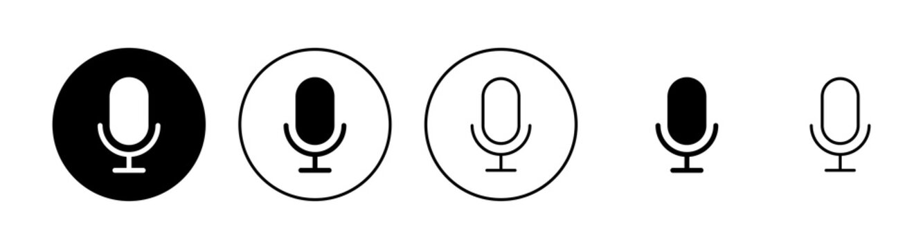 Microphone icons set. karaoke sign and symbol