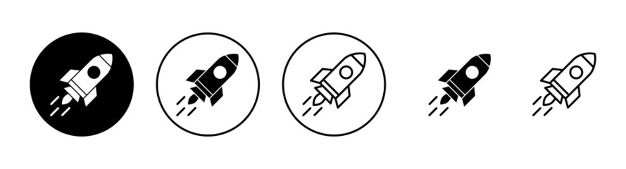 Rocket icons set. Startup sign and symbol. rocket launcher icon