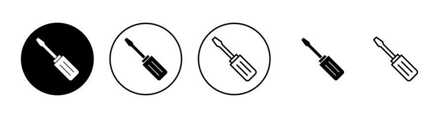 Screwdriver icons set.tools sign and symbol
