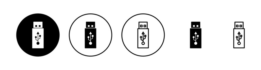 Usb icons set. Flash disk sign and symbol. flash drive sign.