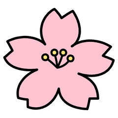 春のきれいな桜。かわいいピンク色のシンプルな花びら。