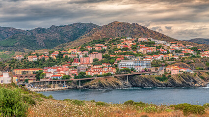 Coastal mediteranean landscape in Cerbere Languedoc South of France