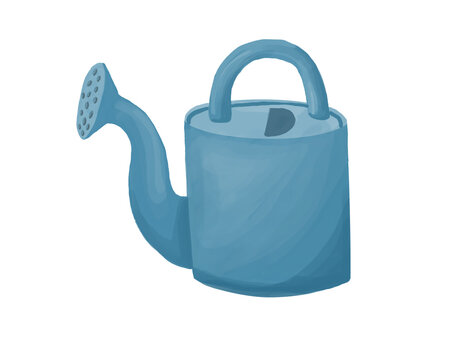 garden watering can illustration drawn by hand