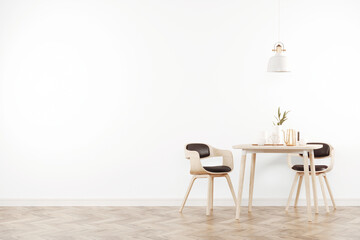  Interior dining room wall mockup