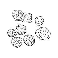 Artificial meat. Soy texturate vector