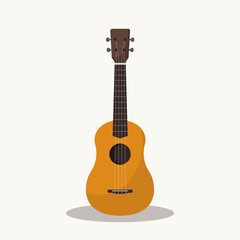 Obraz premium Ukulele. String acoustic music instrument. Folk Hawaii small guitar. Flat vector illustration