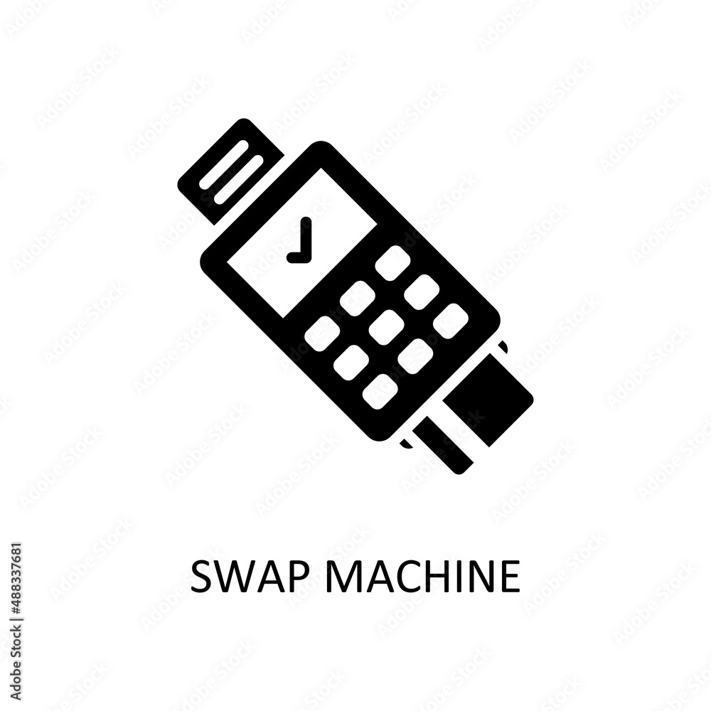 Poster swap machine vector solid icon design illustration. banking and payment symbol on white background e