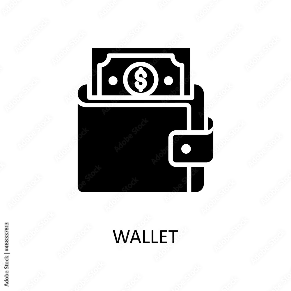 Poster wallet vector solid icon design illustration. banking and payment symbol on white background eps 10 