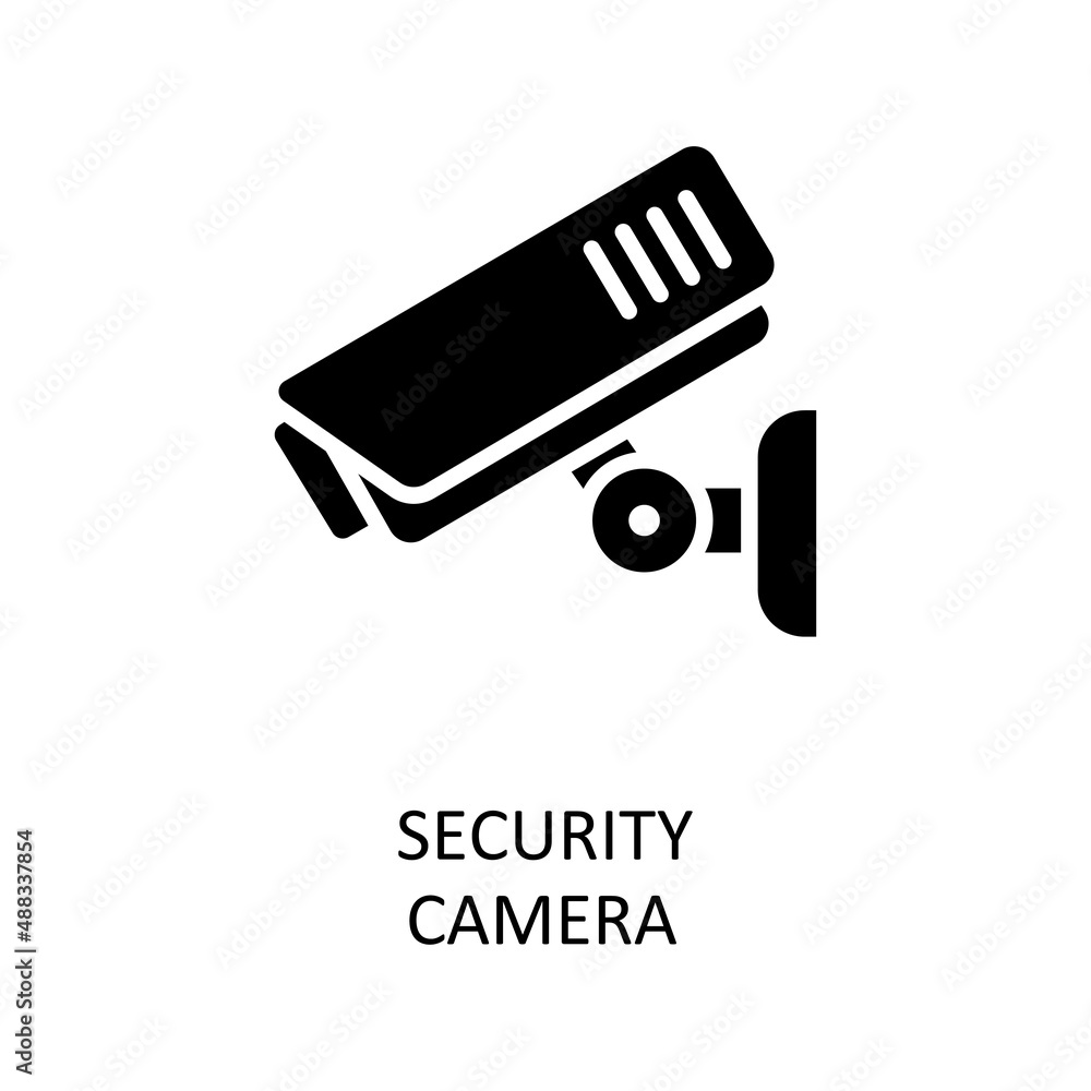 Poster security camera vector solid icon design illustration. banking and payment symbol on white backgroun