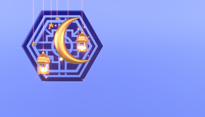 Ramadan Kareem Greeting Background Islamic 3d illustrator design