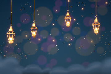 Ramadan Kareem Greeting Background Islamic 3d illustrator design