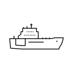 navy boat line icon vector illustration