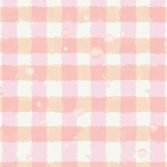 Plaid seamless pattern in watercolor