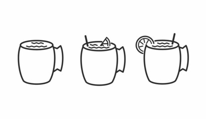 Moscow Mule Cocktail Drink Vector Illustration Icon