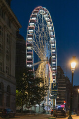 Nightlife in Brussels.. "The View" big wheel is a famous attraction in the capital of Belgium