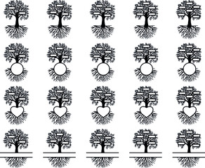 Family Tree Split Monogram