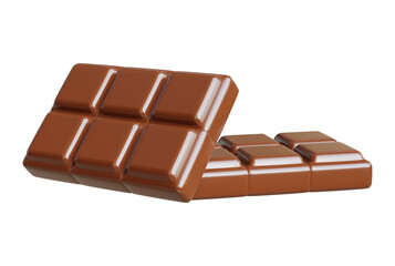 Chocolate bar isolated on white background,with clipping path,3d rendering
