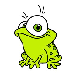 Animal frog green character smile illustration cartoon