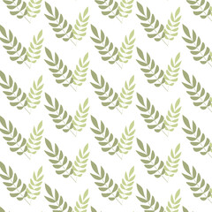 Obraz premium Seamless pattern with plants on the white background. Botanic ornament.