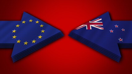 Netherlands vs European Union Arrow Flags – 3D Illustration