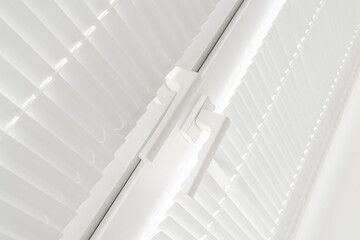 Window. PVC plastic. Louver blinds.