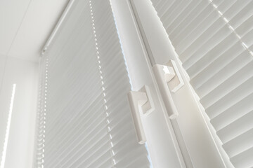 Window. PVC plastic. Louver blinds.