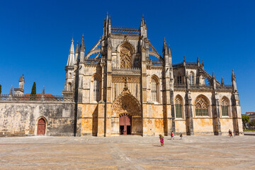 Batalha, Portugal, August 21, 2021: The Monastery of Santa Maria da Vitória. The Monastery of...