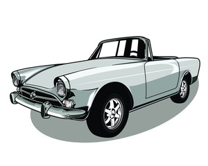 Classic car in grayscale in outline mode design illustration in vector design 3