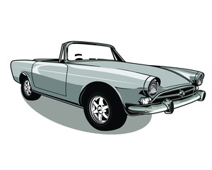 Classic car in grayscale in outline mode design illustration in vector design 2