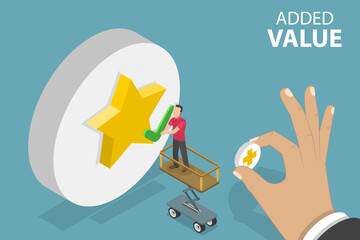 3D Isometric Flat Vector Conceptual Illustration of Added Value, Non-core Services, VAS