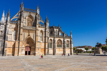 Batalha, Portugal, August 21, 2021: The Monastery of Santa Maria da Vitória. The Monastery of...