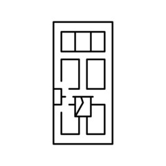 letterbox in door line icon vector illustration