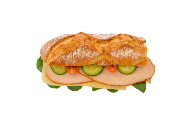 chicken sandwich isolated on a white background