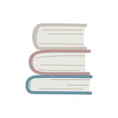 Stack of books in a hand-drawn style isolated on white.