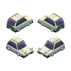 sedan isometric style vector illustration design