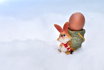 easter bunny with easter eggs