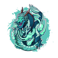 water dragon vector illustration design