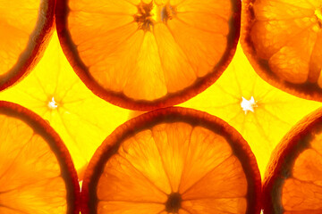 Orange slices as background texture.